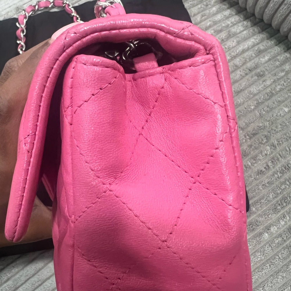 CHANEL Fuchsia Classic Mini Lambskin - Picture 8 of 16